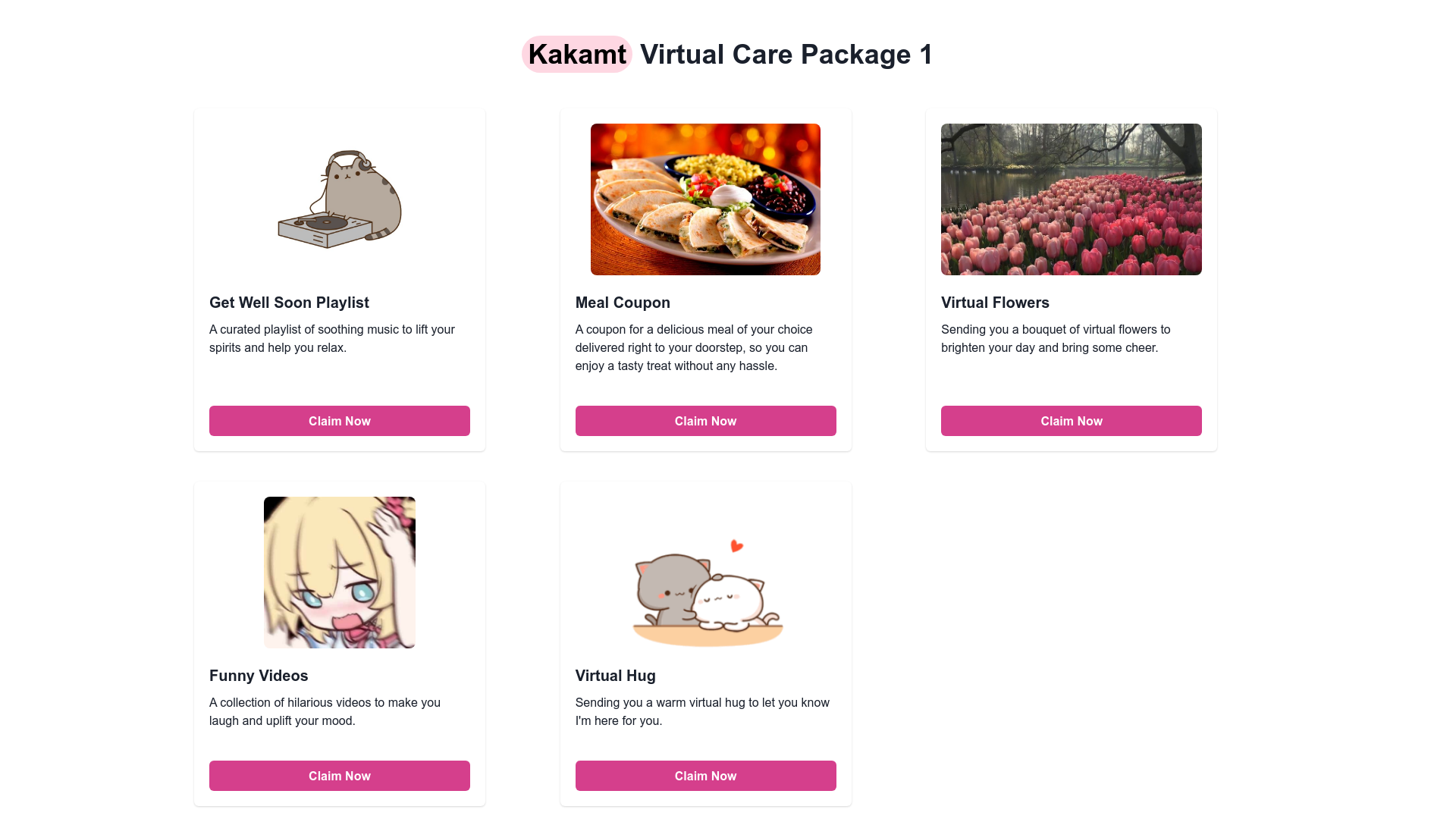 Care Package Homepage