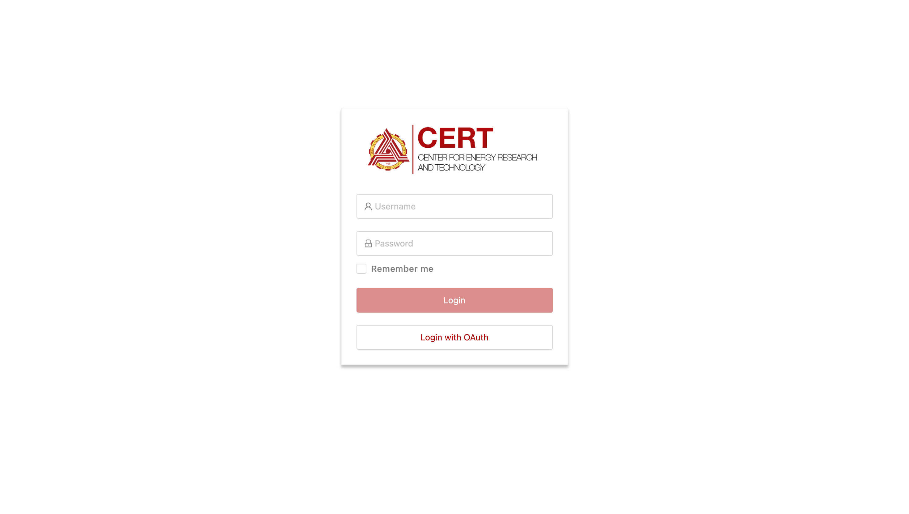CERT Login Page