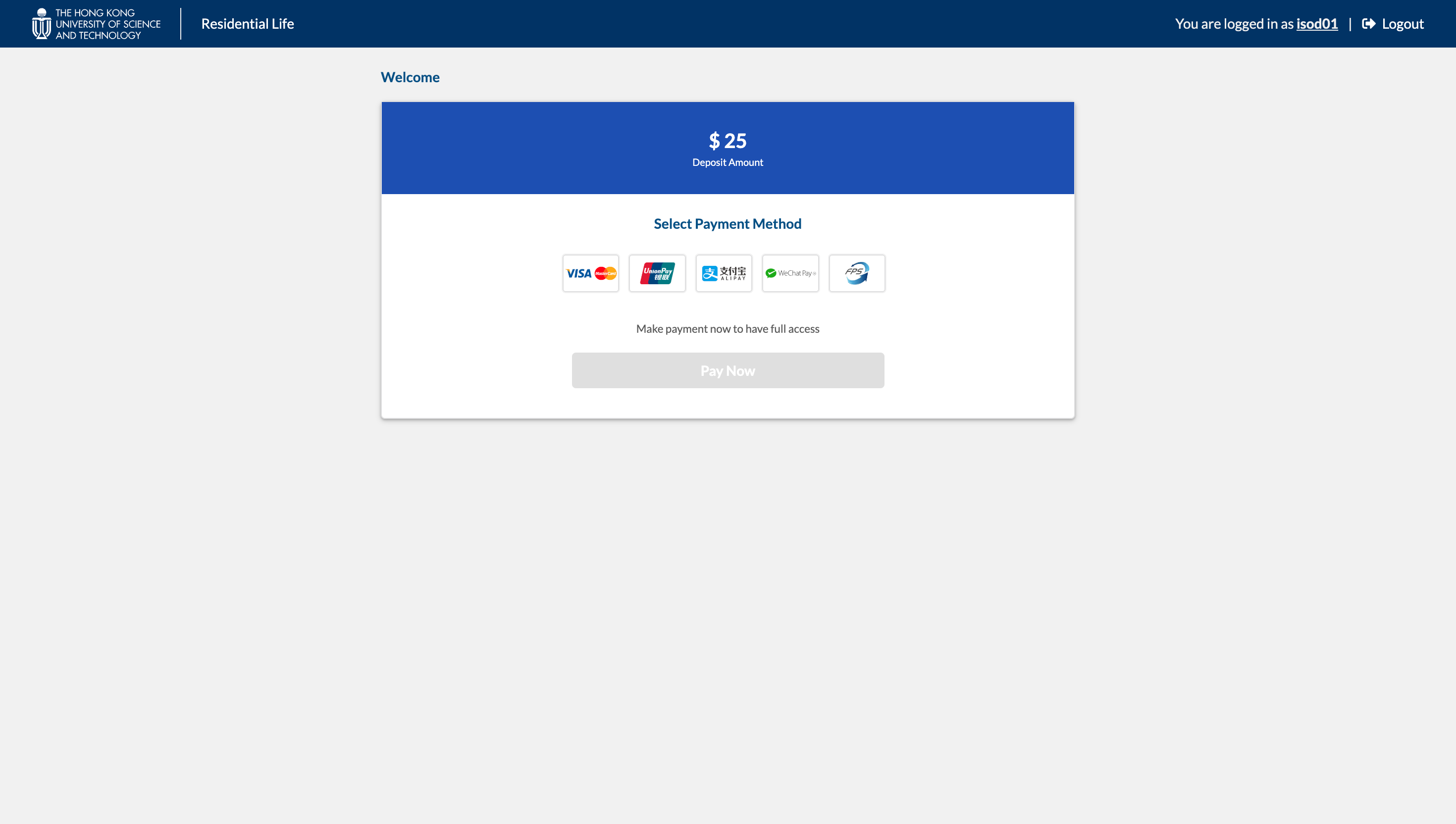 HKUST Hall App Payment Integration